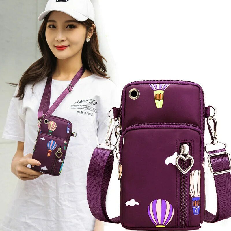 어깨에 매는 가방 여성 메신저 가방 작은 어깨에 매는 가방 대각선 다기능 휴대 전화 가방 야외 이어폰 파우치 스포츠 가방