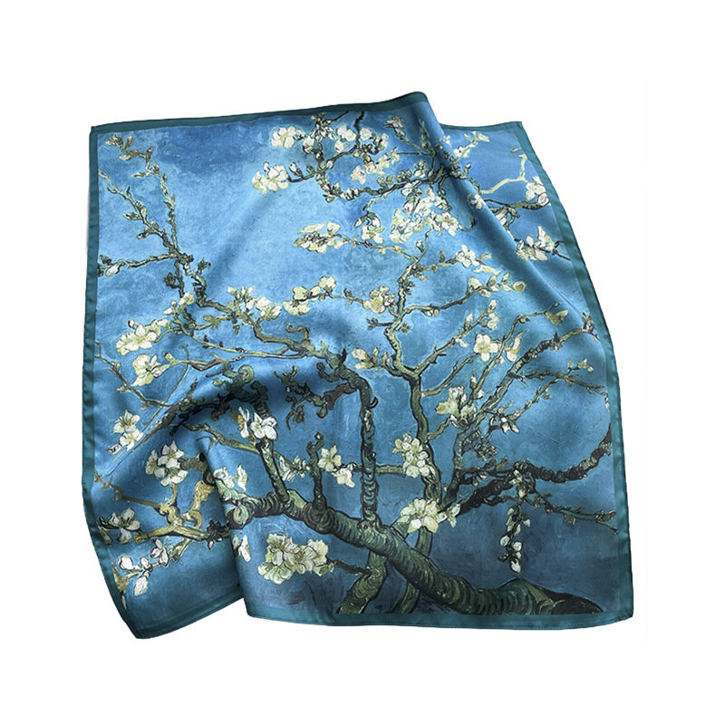 Bandeau en soie pour femmes, écharpe, Foulard, imprimé Floral, élégant, Bandana, cou, Foulard, nouvelle mode printemps 2023