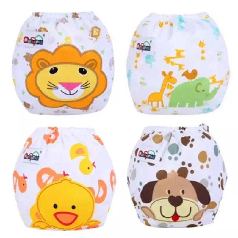 4pcs Baby Diaper Washable Learning Pants Cotton Training Pant Reusable Nappies Changeing Cotton