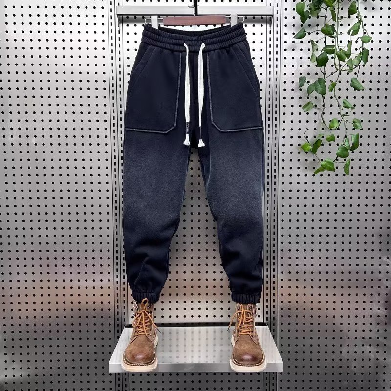 Black Gradient Jeans Fashion Streetwear Harem Trousers Casual Jogger Sweatpant High Quality Brand Clothing Streetwear Men Trouse