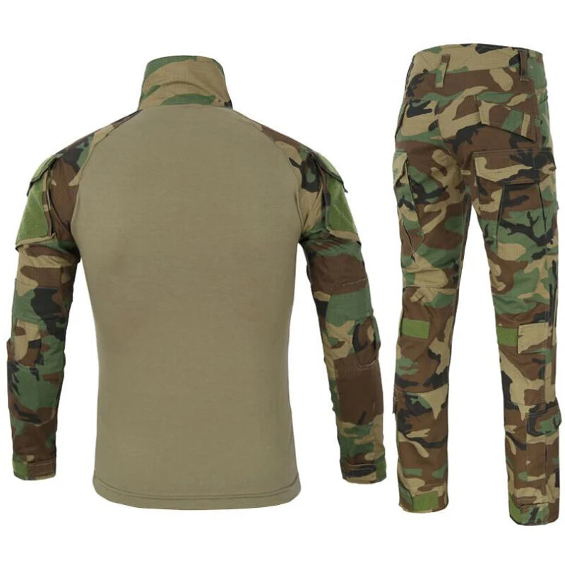เสื้อยืดลายพรางกางเกงวอร์ม G2ชุดฝึกต่อสู้กับฝูงกบ CS สำหรับกลางแจ้งทหารเสื้อแขนยาวกางเกงใส่ล่าสัตว์เดินเขา