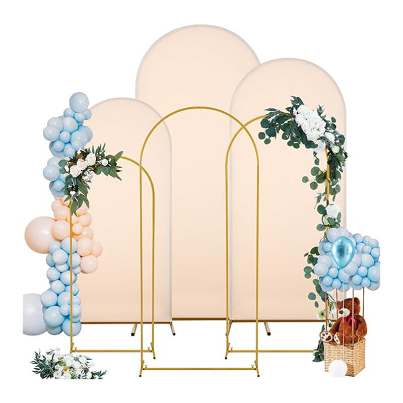 Tela de soporte y cubierta para arco de boda, 6 pies, 6,6 pies, 7,2 pies, marco de accesorios para fiesta de cumpleaños, marco de hierro para globos, Blanco dorado
