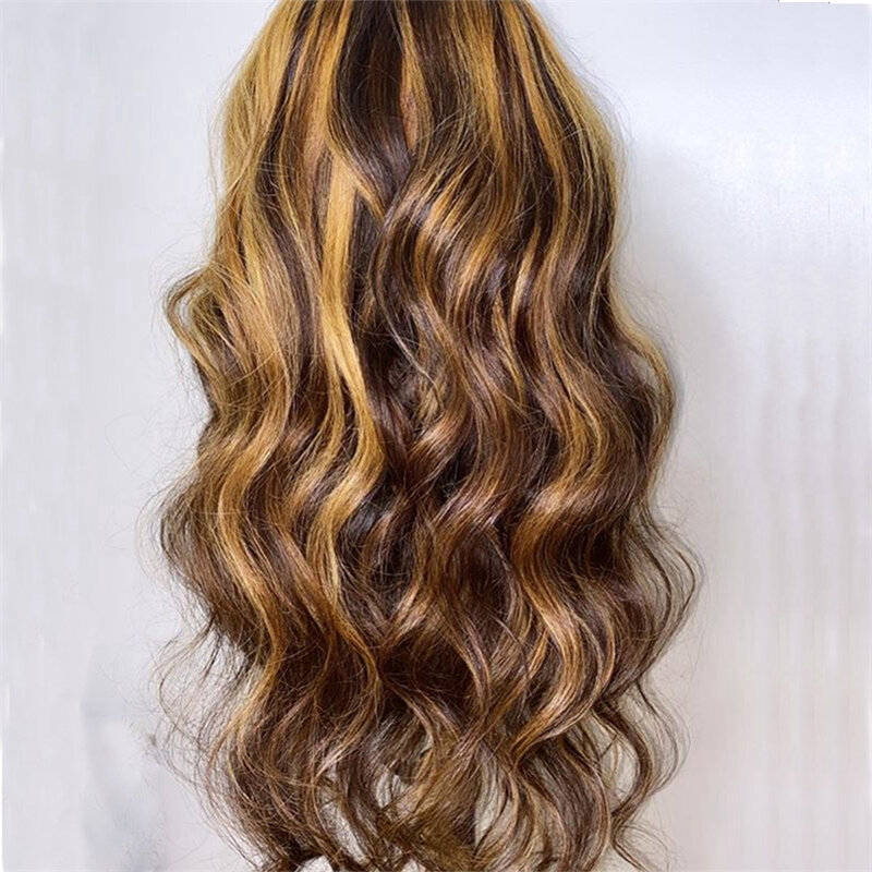 26 "longo parte profunda livre onda do corpo ombre loira u parte peruca de cabelo humano brasileiro para as mulheres com o cabelo do bebê glueless u forma peruca