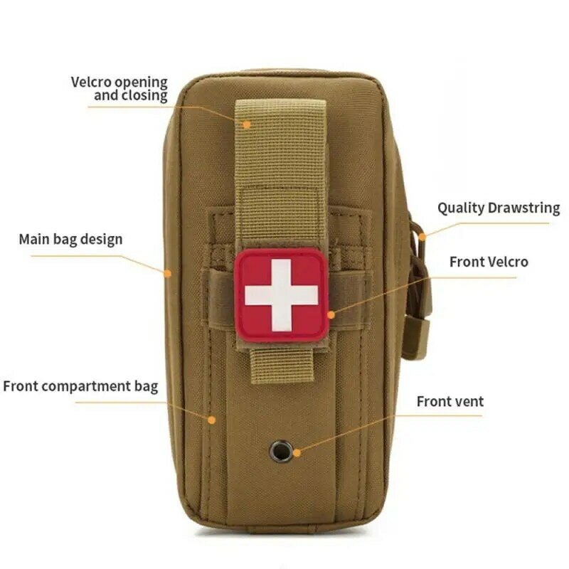 야외 응급 처치 키트, 의료 EDC 파우치, 전술 의료 가방, 군사 지혈대 가위, 허리 가방, 비상 캠핑 보조 키트