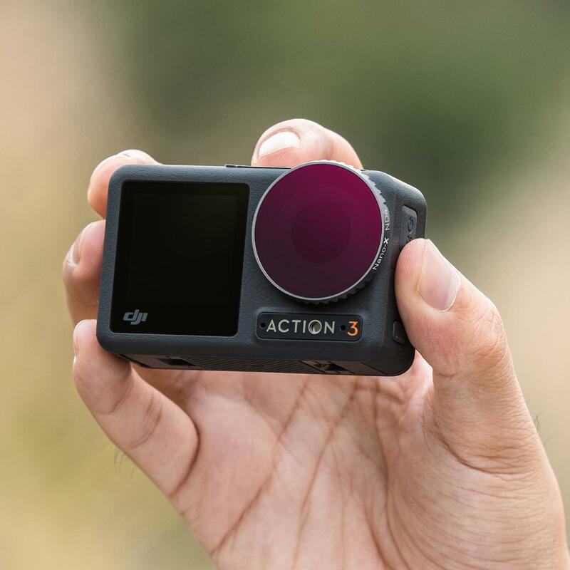 Dji osmo action 3 hdイメージ用k & fコンセプトフィルターキット (cpl uv nd4 nd8 nd16 nd32) 、片面反射グリーンフィルム付き