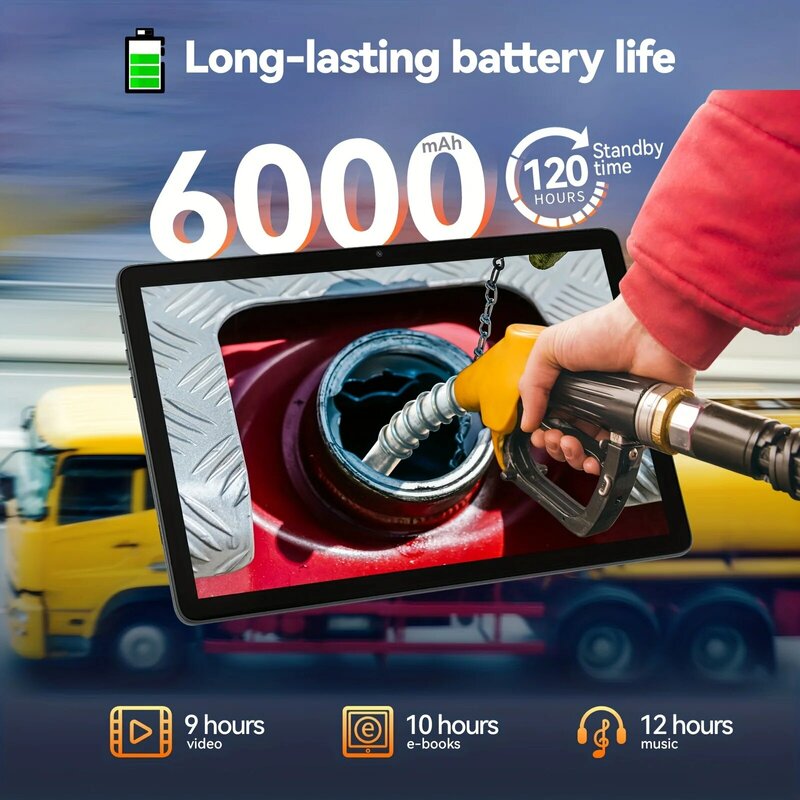 Kinstone-Tableta 10,1 con batería de 6000mAh, Tablet PC con Android 12, HD + pantalla IPS, WiFi certificado por Google GMS, cámara Dual