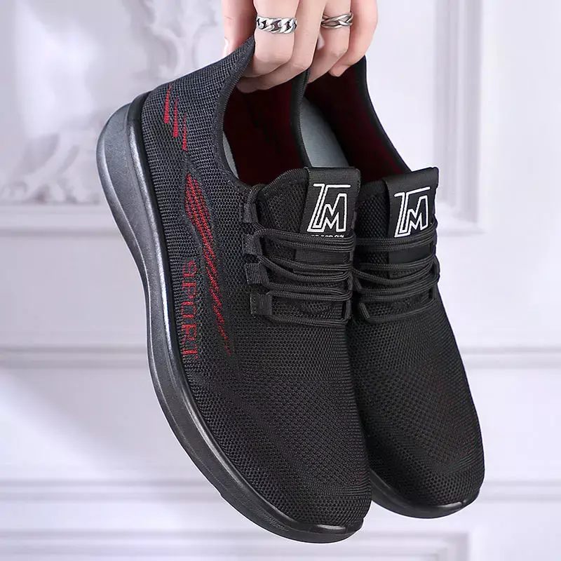 Calçado esportivo leve masculino, sapatilhas casuais, sapato de caminhada respirável, confortável, nova moda, 2023
