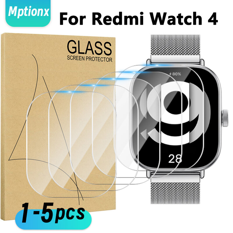 Kaca Tempered untuk jam tangan pintar Xiaomi Redmi 4, jam tangan pintar pelindung layar HD antigores untuk Mi Redmi Watch 4 Film pelindung