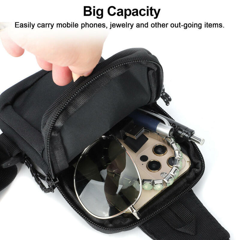 Casual Men Shoulder Chest Bag Canvas Waterproof Outdoor Sport Running Cycling Belt Bag Large Capacity Travel Phone Pouch Purse