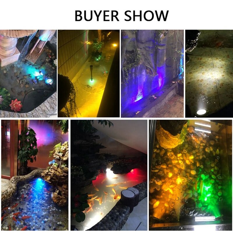 Stainless Steel Fountain Light LED Adjustable Angle IP68 AC 12V RGB Multi Color Changing Swimming Fountain Spotlight Pool Lamp