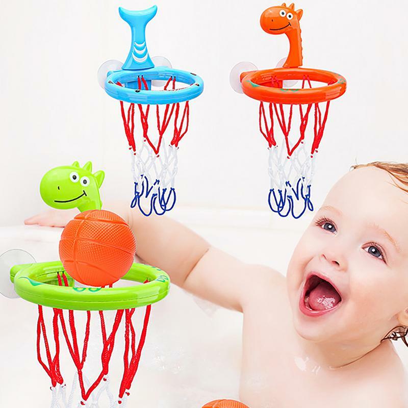 Kamar mandi basket bak mandi menembak basket Hoop & Set bola untuk anak-anak kolam mainan balita anak laki-laki hadiah permainan air bermain