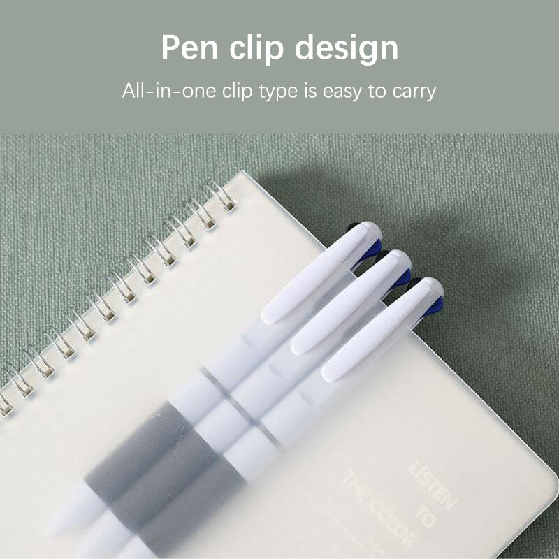 3 Colors In 1 Press Ballpoint Pen Classic Ballpoint Pen Writing Pen Office School Writing Stationery Red Black Blue 0.7mm Pen