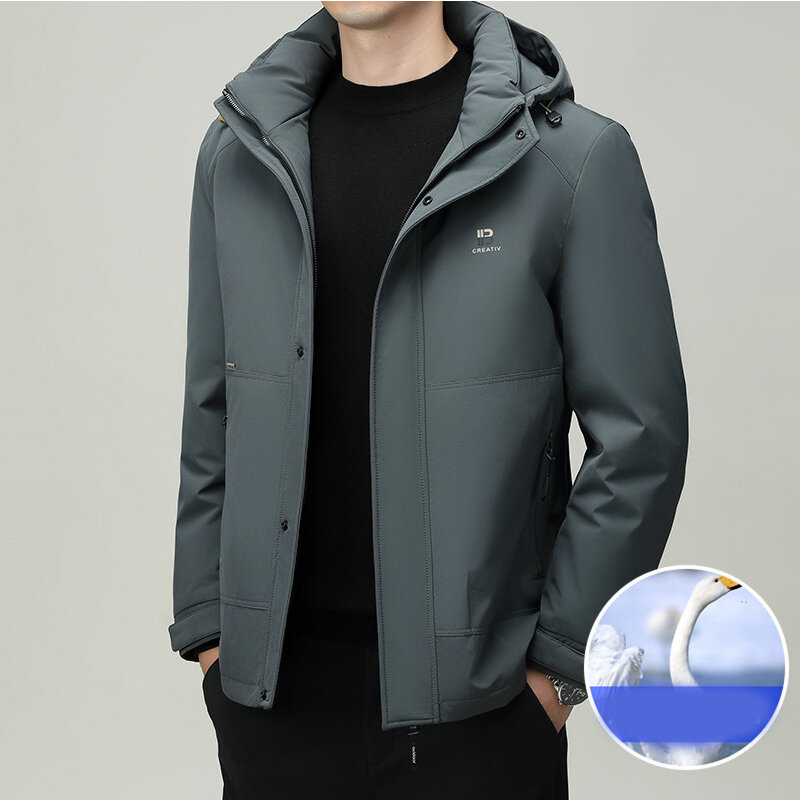 Young and Middle-aged Men's Down Jacket 2023 Winter New Detachable Inner Tank Hooded Jacket
