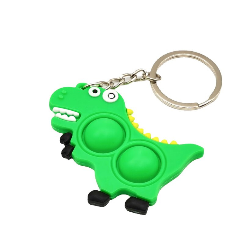Porte-clés bulle dinosaure, porte-clés créatif Double face en Silicone tyrannosaure Rex sac de voiture, pendentif porte-clés cadeaux
