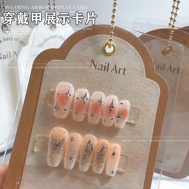 Wear Nail Art Display Stand Nail Art Background Card Paper Dustproof Bag Storage Jewelry Hanging Stand Nail Art Salon Supplies