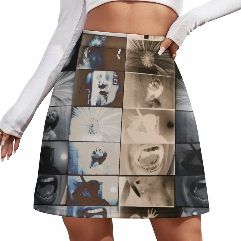 Psycho Shower Scene, Gray Pattern, Officially Licensed Fan Art Mini Skirt girls skirt short skirt