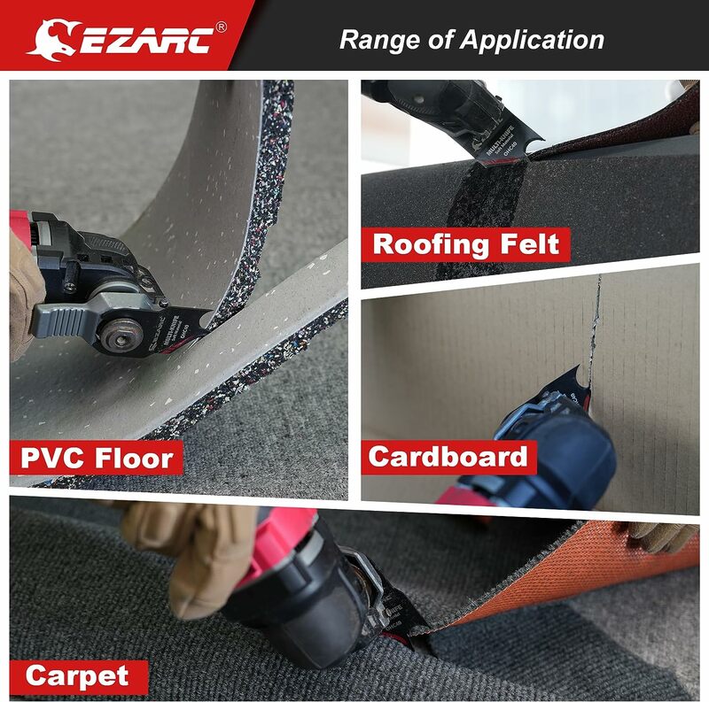 Ezarc oszillierende Multi-Tool-Haken messerklinge, 3-teilige Multitool-Sägeblätter zum Schneiden von Dachs chind eln aus weichen Materialien, PVC-Teppich