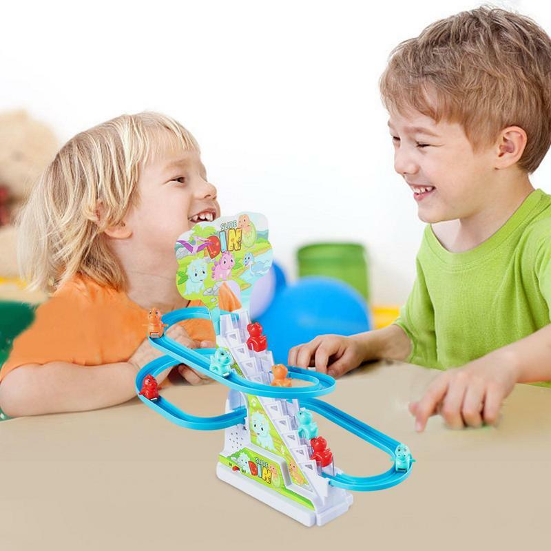 ชุดของเล่นเพื่อการเรียนรู้สำหรับเด็กพร้อมรางบันไดปีนไฟฟ้าของเล่นแบบโต้ตอบสำหรับเป็นของขวัญ