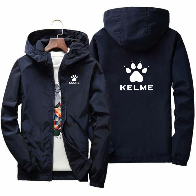 KELME-Sudadera con capucha para hombre, chaqueta deportiva grande con cremallera, impermeable, protección solar, para acampada al aire libre, primavera y otoño, novedad de 2024