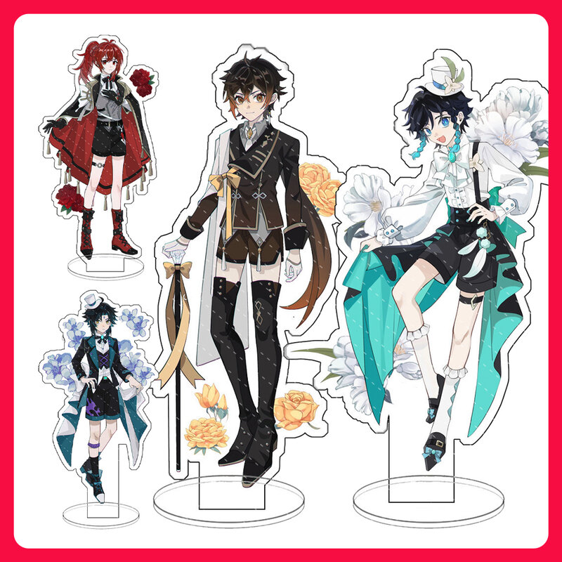 Anime Figure Genshin Impact Scaramouche Barbatos Cyno Xiao Kaeya Acrylic Stand Model Plate Desk Decor Standing Sign Fans Gifts