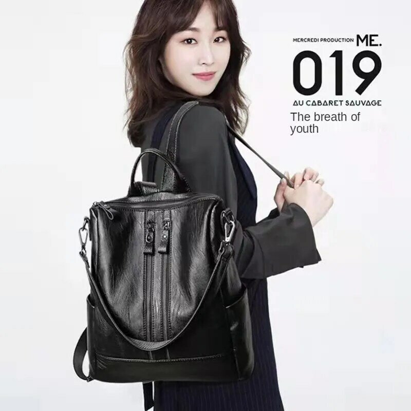 حقيبة ظهر نسائية بسعة عالية ، طبعة كورية ، عصرية ، على الطراز الأكاديمي ، حقيبة متعددة الاستخدامات ، جديدة ،