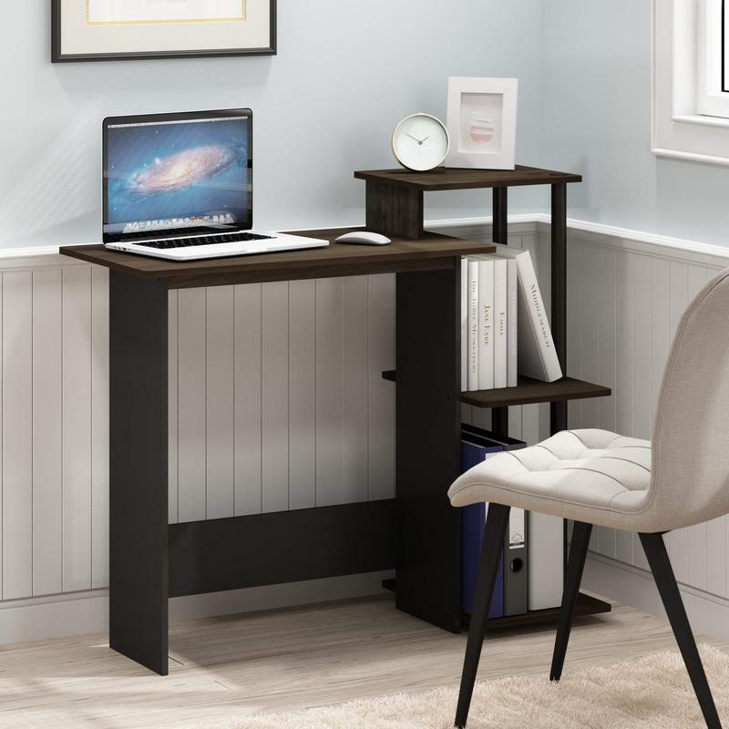 Furinno-escritorio de ordenador portátil para el hogar, eficiente, color marrón y nogal, Columbia