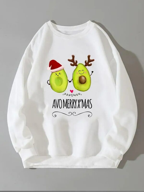 Рождественский авокадо любовь стиль счастливого Нового года модная одежда женские праздничные пуловеры Дамский принт Дамский Графический Свитшот