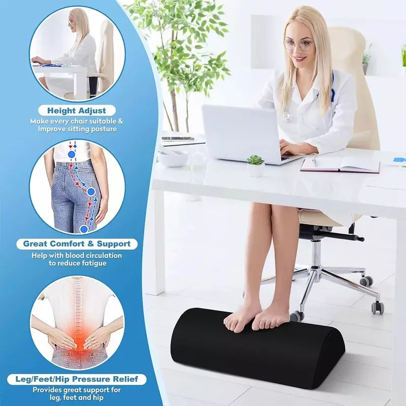 Comfort Foot Rest Under Desk All-Day Pain Relief & Leg Support Stool Under Desk Foot Rest Ergonomic for Home Office Work, Gaming