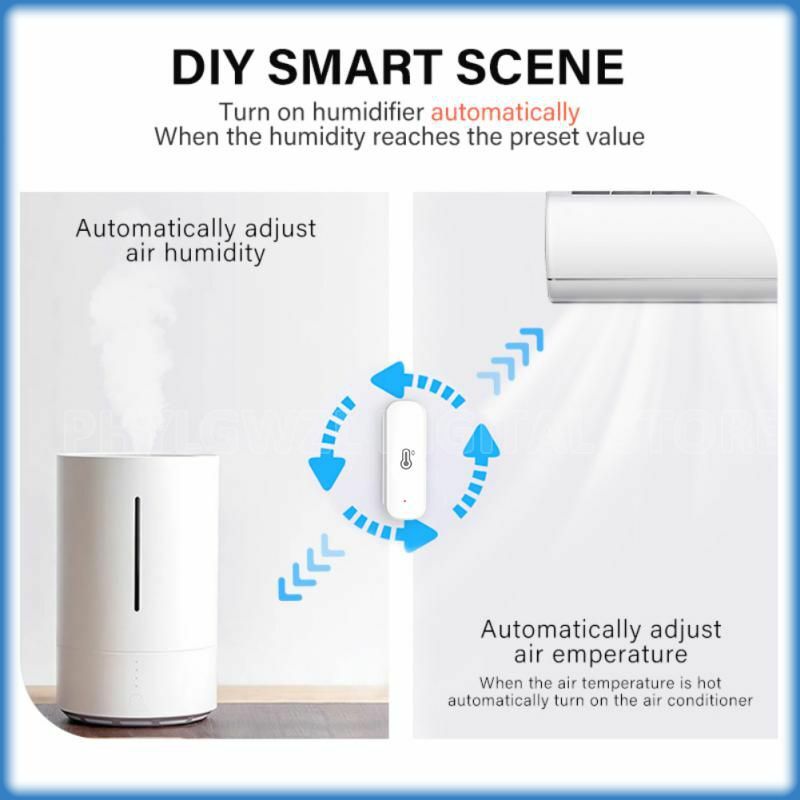Tuya Zigbee/ WiFi Smart Temperature Humidity Sensor Indoor Hygrometer APP Remote Control Works With Alexa Google Home Smart Home