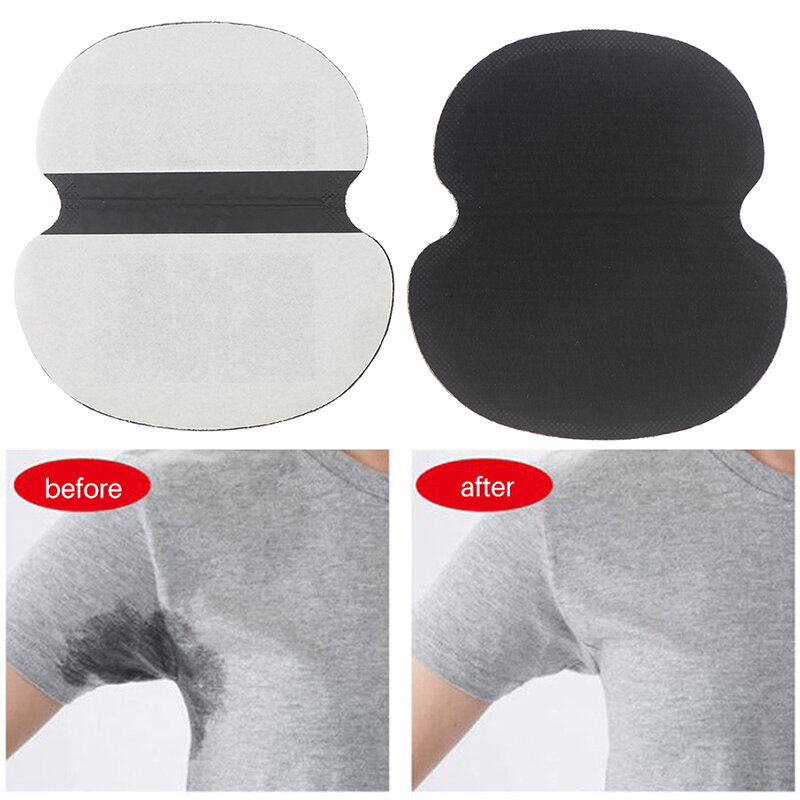 Almohadilla absorbente desechable para axilas, protección antitranspirante contra el sudor, desodorante, color negro, 20 piezas
