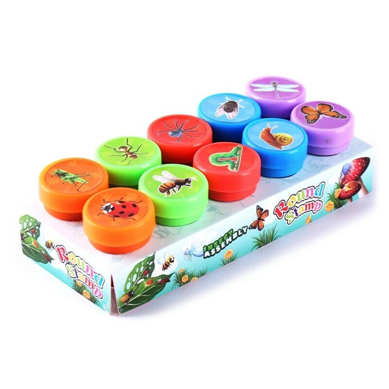 Educational Stationery Stamp 10-in-1 Seal for Teacher Office Kindergarten Props