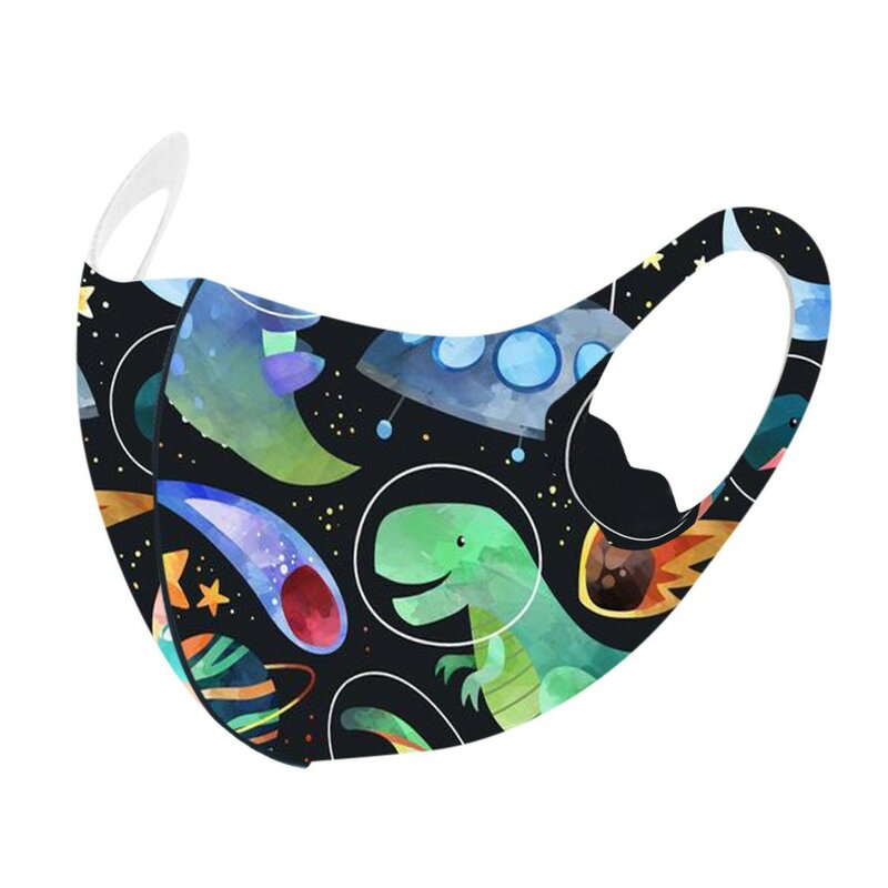 1 Pc Efficient And Breathable New Children'S Protective Mask Children'S Windproof Reusable Printed Mesh Design Face Masks