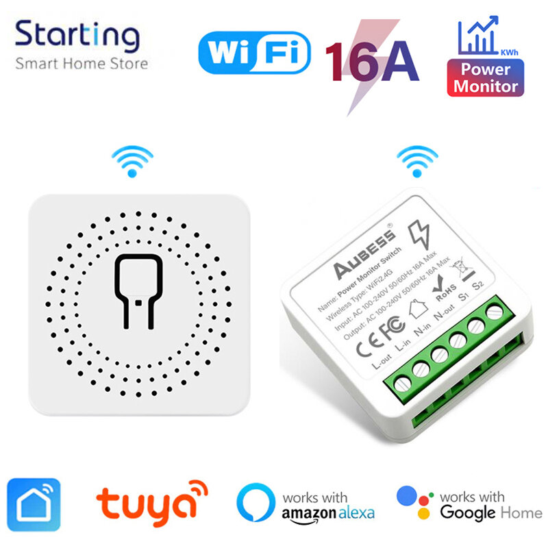 Tuya 2gang Wifi Switch DIY Smart Switch 10A/ 16A Voice Remote Control Breaker Works With Alexa And Google Home Yandex Alice