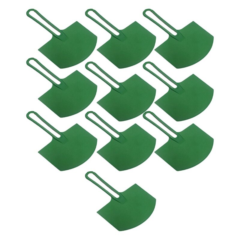 10 buah plastik keras berbentuk busur pengikis abu sekop plester pengeruk gipsum seret papan abu berbentuk busur sekop hijau