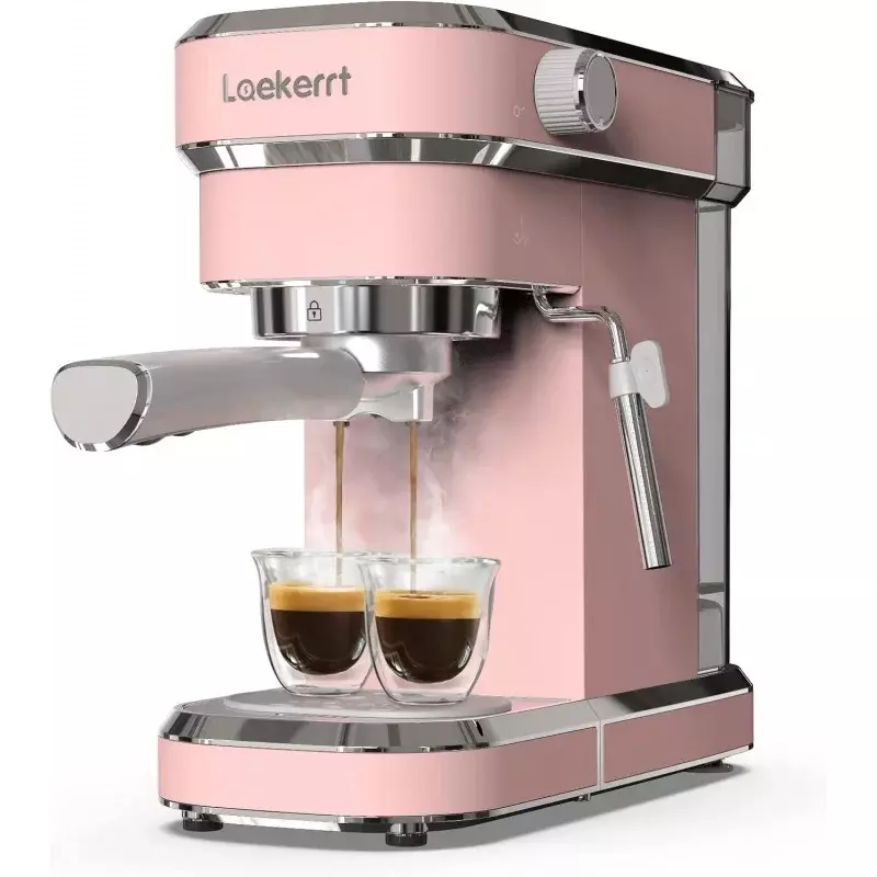 Laekerrt mesin Espresso profesional 20 Bar, pembuat Espresso dengan tongkat uap pengocok susu, mesin kopi rumah baja tahan karat