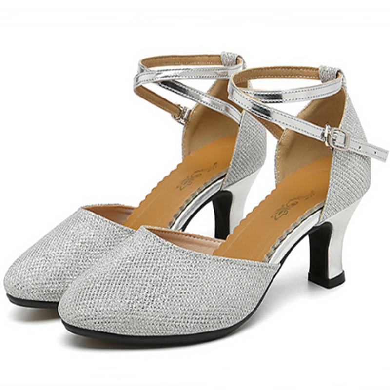 Zapatos de Baile de salón para Mujer, Zapatos de Salsa con punta cerrada, tacones bajos, 3,5 cm/5,5 cm