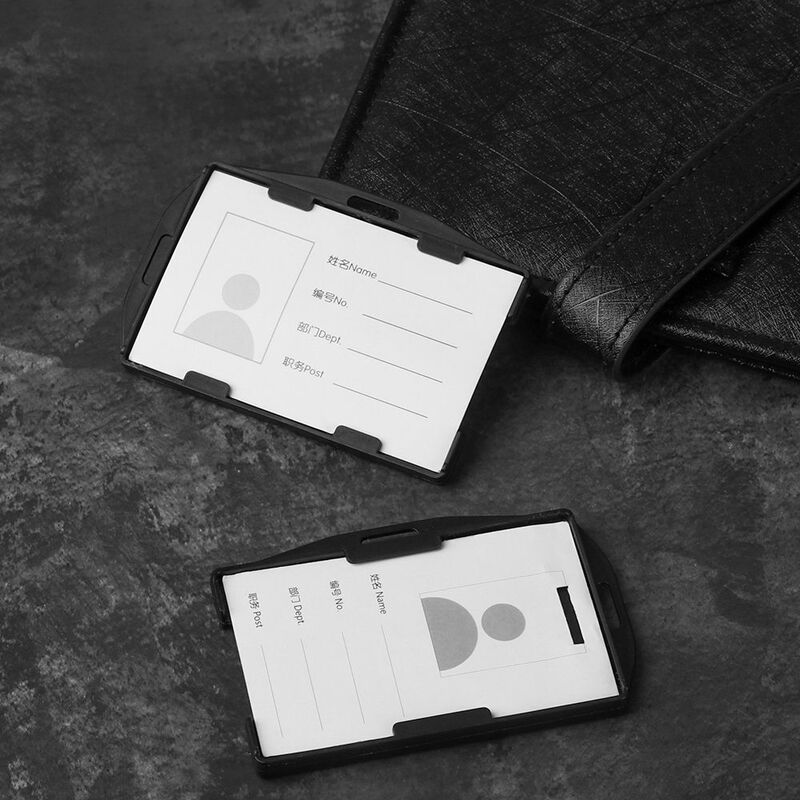 1/3 buah plastik keras baru multi-guna ID bisnis lencana kantor sekolah kerja pemegang kartu lengan kartu ID kantong kartu nama