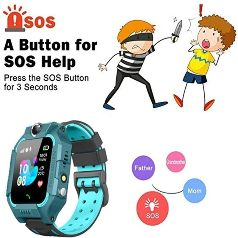 Jam Tangan Pintar untuk Anak Gps HD Panggilan Pesan Suara Tahan Air Jam Tangan Pintar Anak dengan Kartu Sim Foto SOS Jam untuk 4-16 Tahun