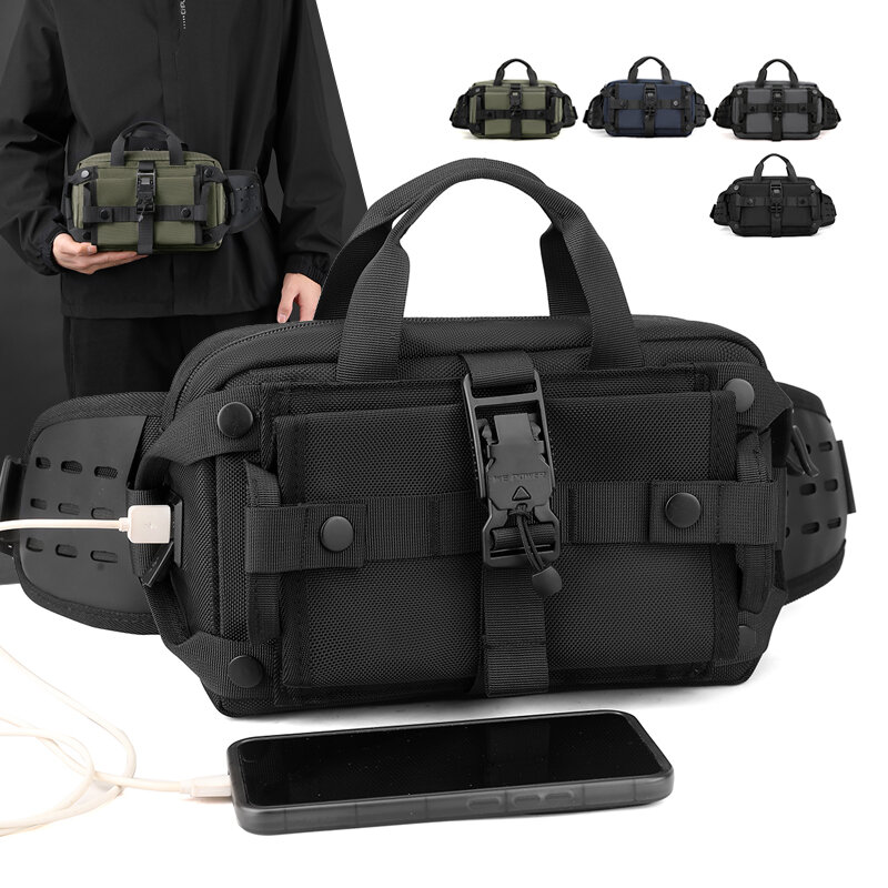 Повседневная мужская нагрудная сумка Toposhine на плечо, нейлоновая водонепроницаемая сумка для занятий спортом на открытом воздухе, бега, велоспорта, летняя дорожная сумка для телефона 2024