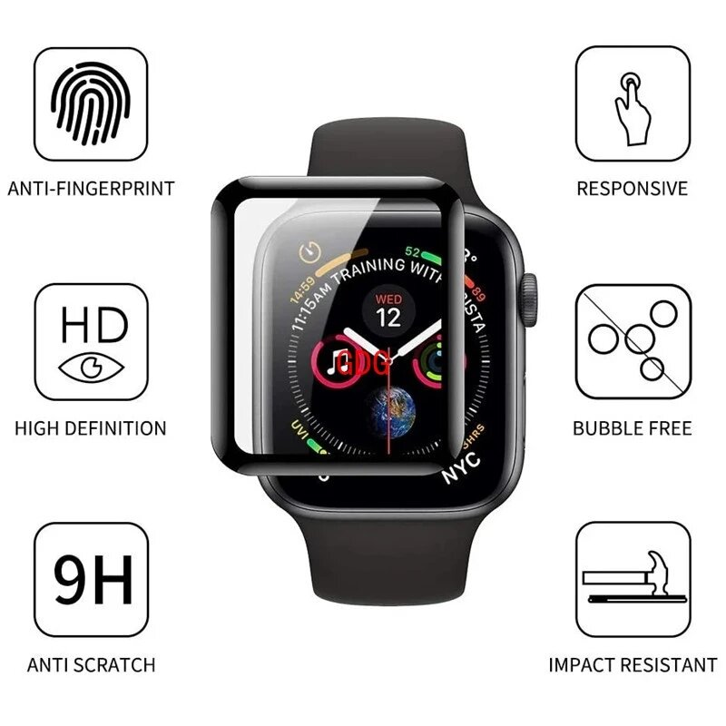 Protector de pantalla de 5 piezas para Apple Watch 7, 6, SE, 5, 9, 8, 40MM, 41MM, 42MM, 44MM, 45MM, 38MM, película de cerámica para IWatch Ultra 49MM, sin cristal