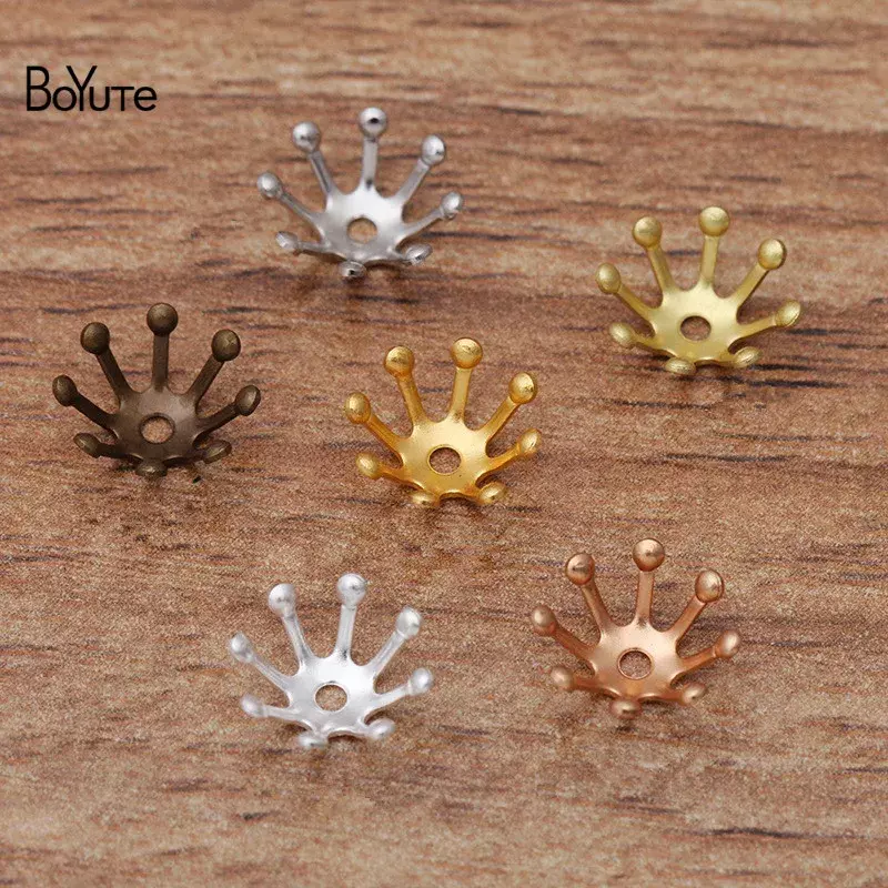 BoYuTe (200 Pieces/Lot) Metal Brass Stamping 10MM Flower Stamen Bead Caps Diy Jewelry Accessories Handmade Materials