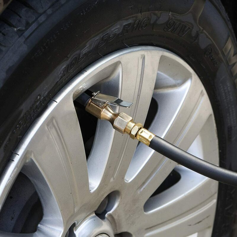 Opona samochodowa uchwyt pneumatyczny pompka inflatora złącze zaworu Clip-on Adapter samochodowy mosiądz 8mm zawór koła opony pompa nadmuchiwana