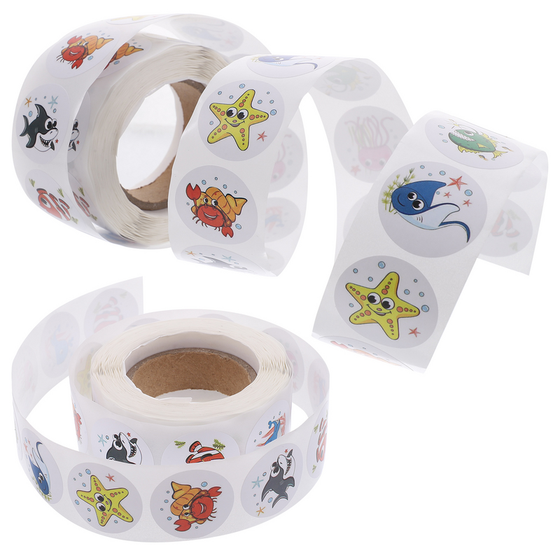 Teacher Incentives and Rewards Children's Childrens Ornament Marine Animal Stickers Labels 2 Rolls Packaged (type A) Gift Decals