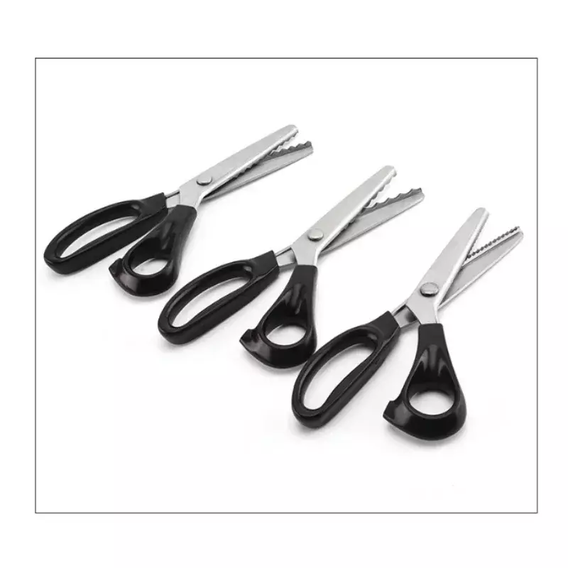 Stainless Steel Shears Lace Scissor Art Tool Kits Zig Zag Cut Serrated Tools for DIY Lace Album Fabric Liner Leather and Crafts