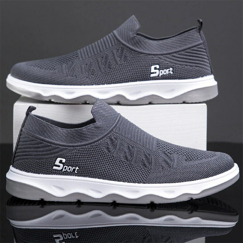 Summer Knitted Breathable Slip-on Basketball Shoes Men & Women Fashion Soft Sole Absorbs Shock Sports Shoes