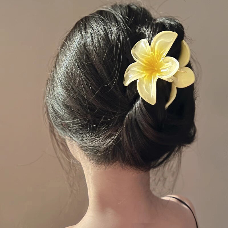 Bohemia Style Egg Flower Hair Clips para mulheres, garra de cabelo grande para meninas, acessórios de moda, férias de praia