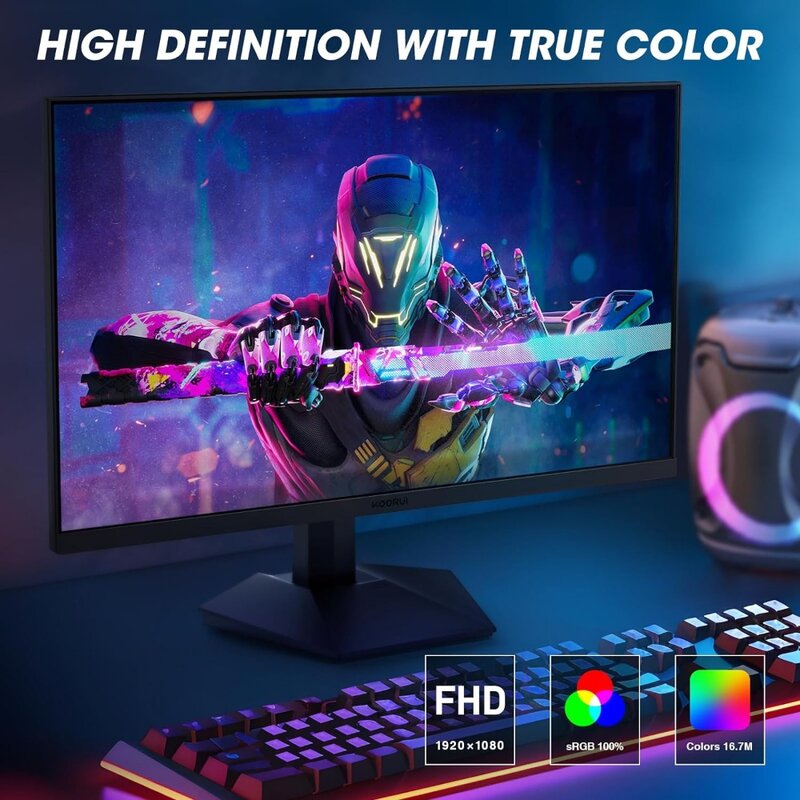 Monitor da gioco Full HD da 27 pollici 240hz, 1ms, DCI-P3 90% gamma di colori, sincronizzazione adattiva (1920x1080, HDMI, DisplayPort) nero
