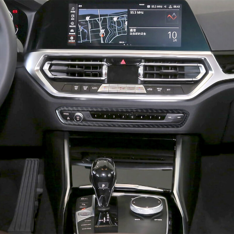Accesorios de fibra de carbono para coche, pegatinas embellecedoras de cubierta de Panel de CD Interior para BMW G20 G28 3 Series 2019-2021
