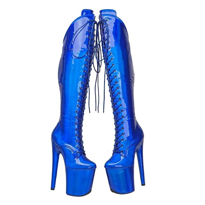 Auman Ale-Botas de plataforma de tacón alto exótico para mujer, zapatos de Pole Dance de 20CM/8 pulgadas de PU, sexys, para fiesta, clubes nocturnos, 160