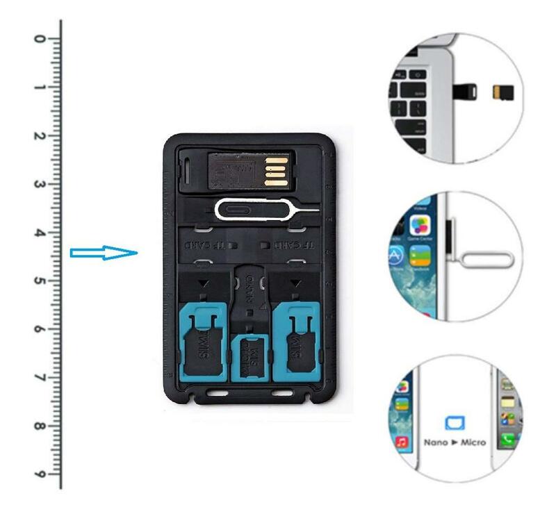 5 In 1 Universele Mini Sim Kaart Adapter Opbergdoos Kits Voor Nano Micro Sim-Kaart Geheugenkaart Houder Lezer Hoes